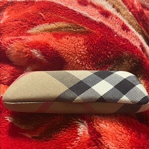 Burberry Beige and Red Plaid Eyeglass Case